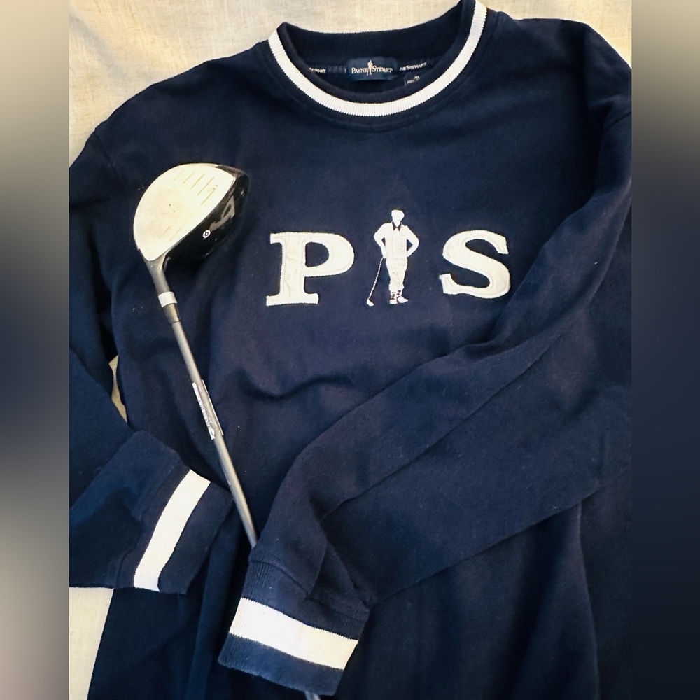Vintage Payne Stewart Sweater Golf Crewneck Navy Blue Men’s XL